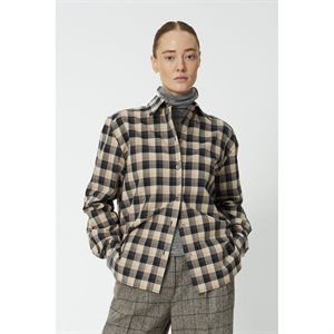 Stella Nova - Oversized Checked Shirt - Beige/black
